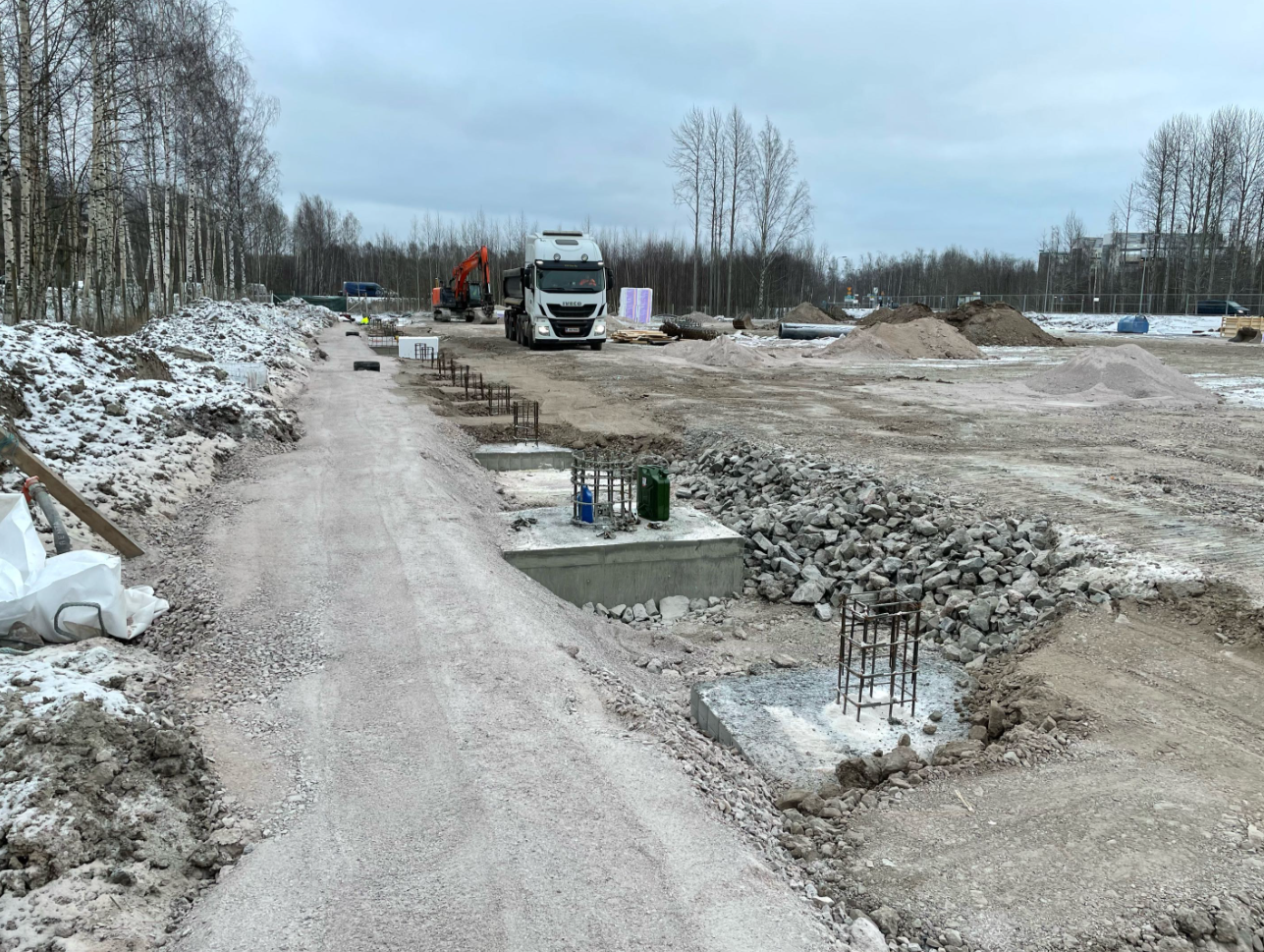 Perkkaanniityn liikuntakentän työmaatiedote 19.1.2022