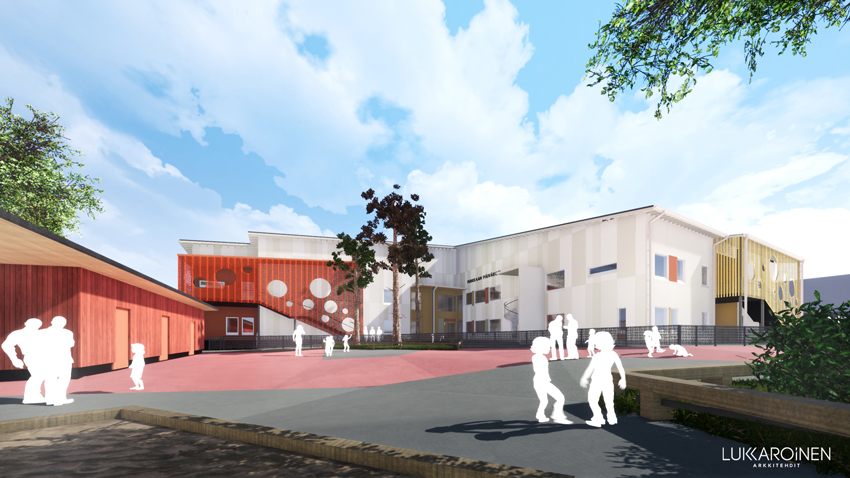 Havainnekuva Perkkaan päiväkodista (Kuva: Lukkaroinen arkkitehdit)
