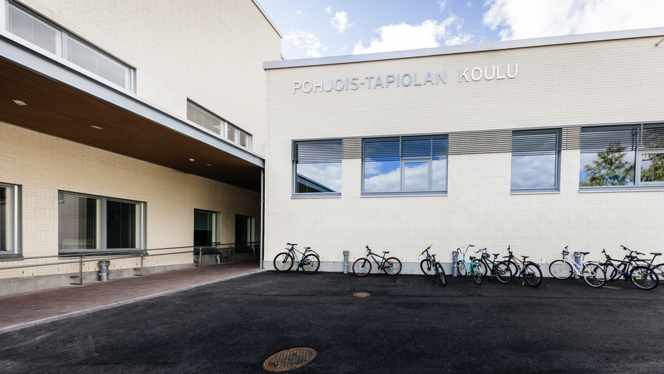 Havainnekuva Pohjois-Tapiolan yhtenäiskoulusta