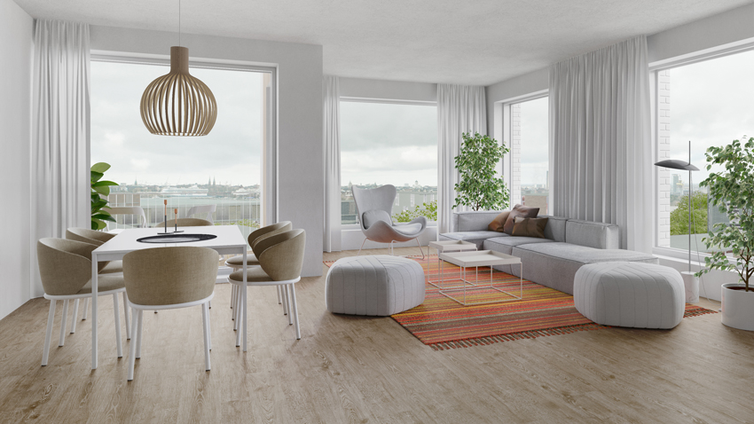 Kruuniksen asunnoista sisäviualisointi